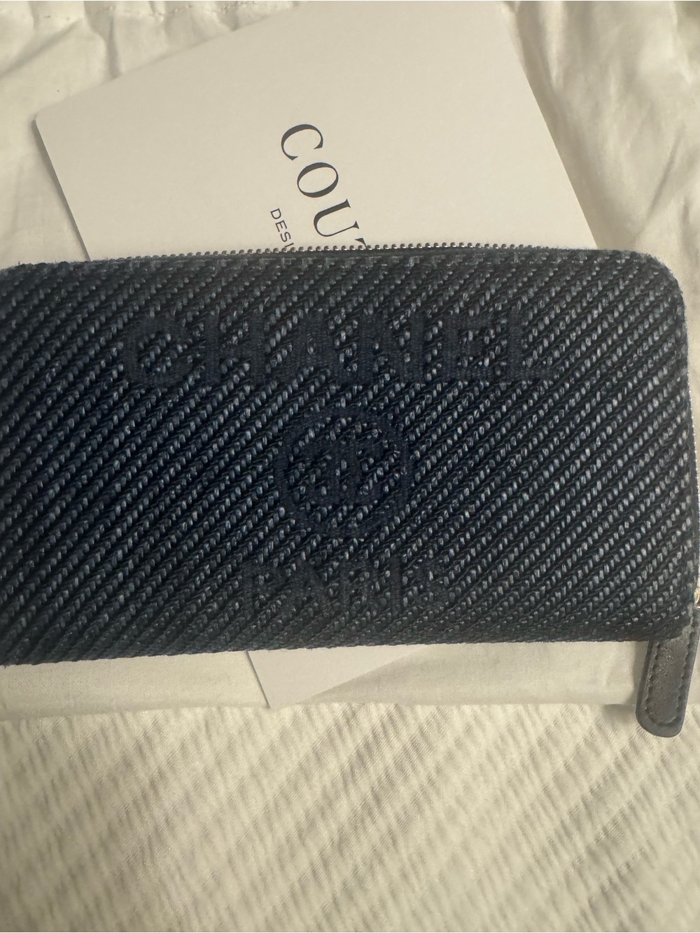 Chanel Denim Deauville Compact Zip Wallet
